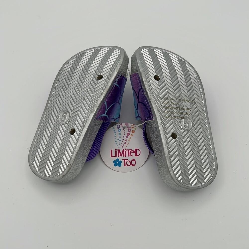 New! Limited Too blue purple mermaid sandals with elastic ankle strap size 5 - Picture 3 of 7
